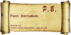 Pest Barnabás névjegykártya
